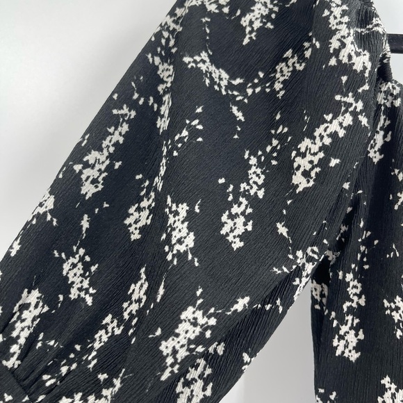 Anthropologie Sweetheart Top Puff Sleeve Blouse Black Floral Size Xxs - Picture 7 of 11
